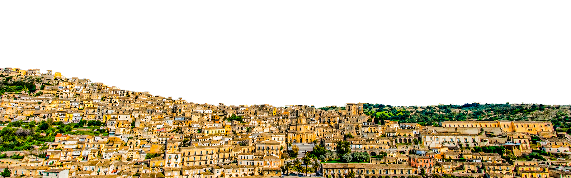Panorama di Modica, città barocca Patrimonio UNESCO